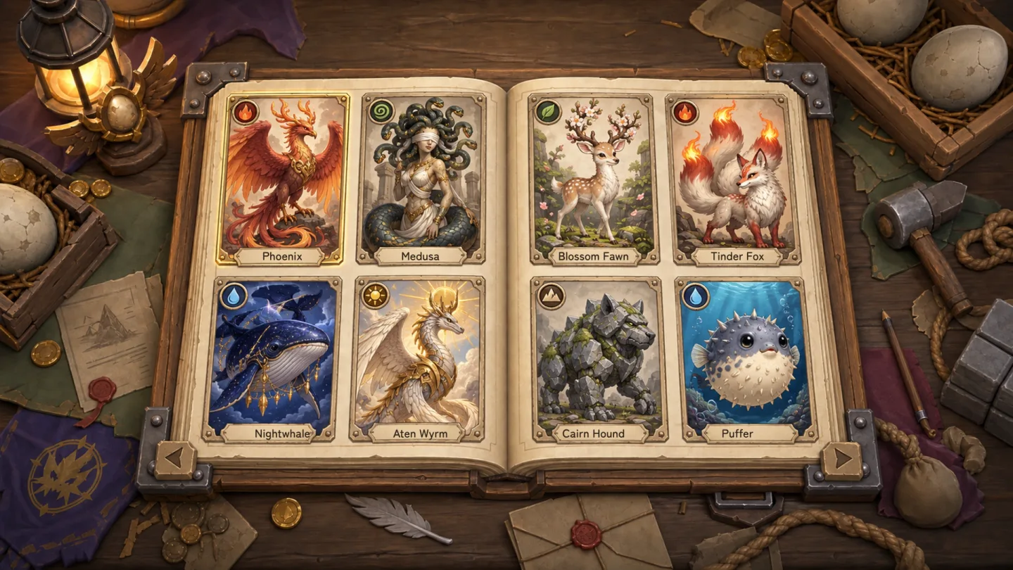 Concept: bestiary, clue grid